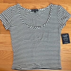 About A Girl Striped Crop Top
